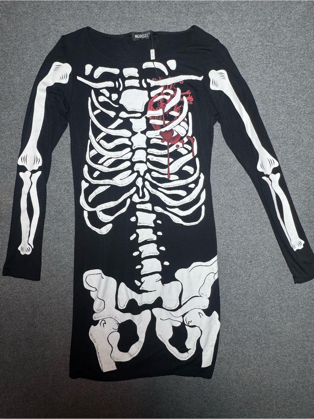 Women’s Noroze Black Skeleton Bodycon Costime Dress-Size M/L